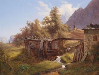 Vieux moulin dans la vallée près de Berchtesgaden, Salzbourg
